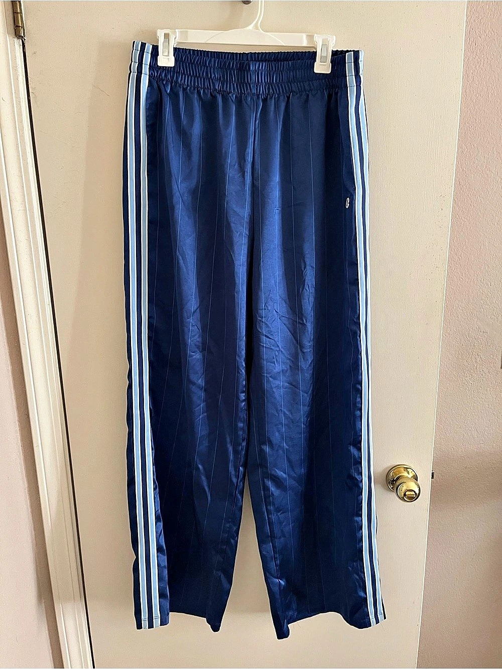 Champion Striped Track Pants in Blue Size XL New without tags